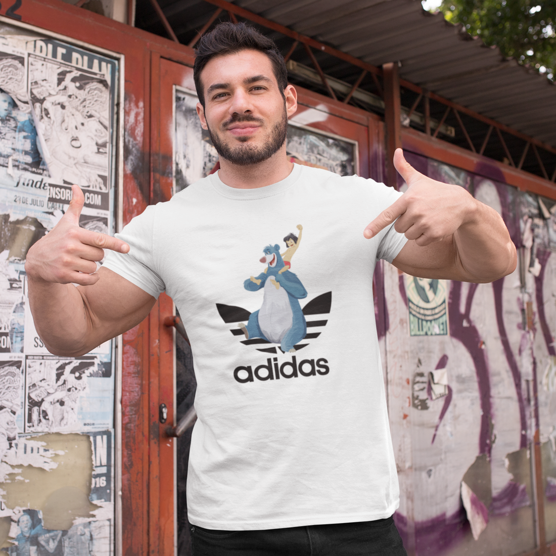 <img src="https://www.eastcoastclothing.co.uk/images/jungle-book-adidas-tee.jpg" alt="Jungle Book x Adidas Tee by East Coast Clothing">